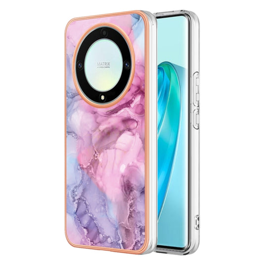 For Honor X9a / Magic5 Lite Electroplating Marble Dual-side IMD Phone Case(Pink 013) - Honor Cases by buy2fix | Online Shopping UK | buy2fix