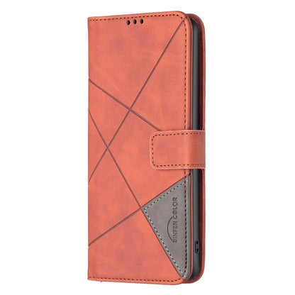 For Motorola Edge 40 Pro 5G / Moto X40 / X40 Pro Magnetic Buckle Rhombus Texture Leather Phone Case(Brown) - Motorola Cases by buy2fix | Online Shopping UK | buy2fix