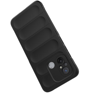 For Xiaomi Redmi 12C Magic Shield TPU + Flannel Phone Case(Black) - Xiaomi Cases by buy2fix | Online Shopping UK | buy2fix