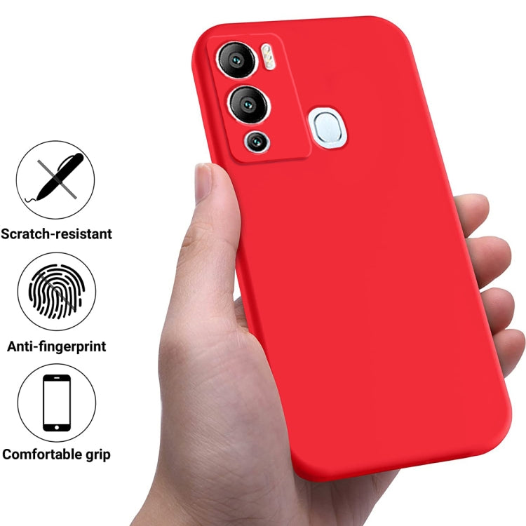 For Infinix Hot 12i Pure Color Liquid Silicone Shockproof Phone Case(Red) - Infinix Cases by buy2fix | Online Shopping UK | buy2fix