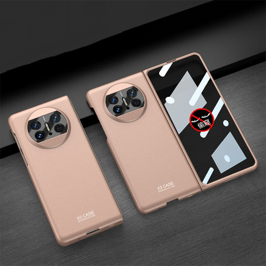 For Huawei Mate X3 GKK Peep-proof Integrated Ultra-thin Full Coverage Phone Flip Case(Gold) - Huawei Cases by GKK | Online Shopping UK | buy2fix
