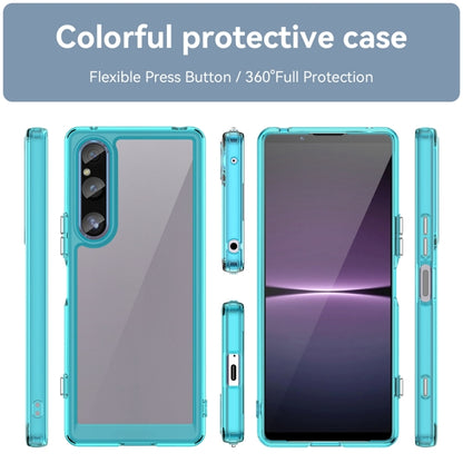 For Sony Xperia 1 V Colorful Series Acrylic + TPU Phone Case(Transparent Blue) - Sony Cases by buy2fix | Online Shopping UK | buy2fix