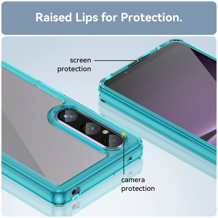 For Sony Xperia 1 V Colorful Series Acrylic + TPU Phone Case(Transparent Blue) - Sony Cases by buy2fix | Online Shopping UK | buy2fix