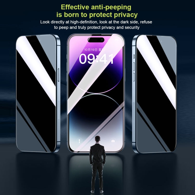 For iPhone 14 Pro WK WTP-067 King Kong Vacha 9D Curved Privacy Tempered Glass Film(Black) - iPhone 14 Pro Tempered Glass by WK | Online Shopping UK | buy2fix