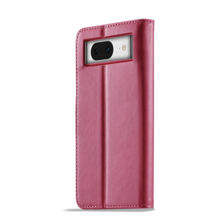 For Google Pixel 8 LC.IMEEKE Calf Texture Horizontal Flip Leather Phone Case(Red) - Google Cases by LC.IMEEKE | Online Shopping UK | buy2fix