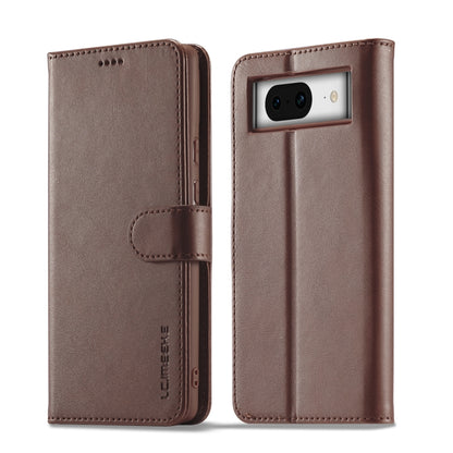 For Google Pixel 7a LC.IMEEKE Calf Texture Flip Leather Phone Case(Brown) - Google Cases by LC.IMEEKE | Online Shopping UK | buy2fix