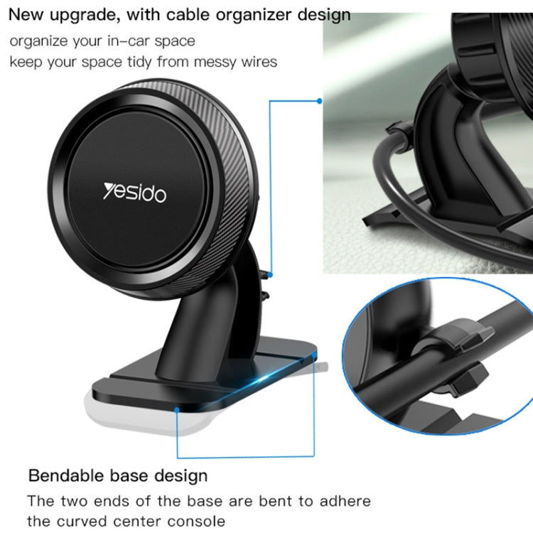 Yesido C60 Car 360 Degree Rotation Magnetic Phone Holder(Black) -  by Yesido | Online Shopping UK | buy2fix