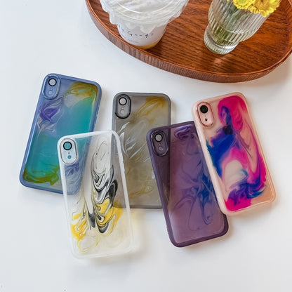 For iPhone XR Oil Painting Electroplating TPU Phone Case(Grey) - More iPhone Cases by buy2fix | Online Shopping UK | buy2fix
