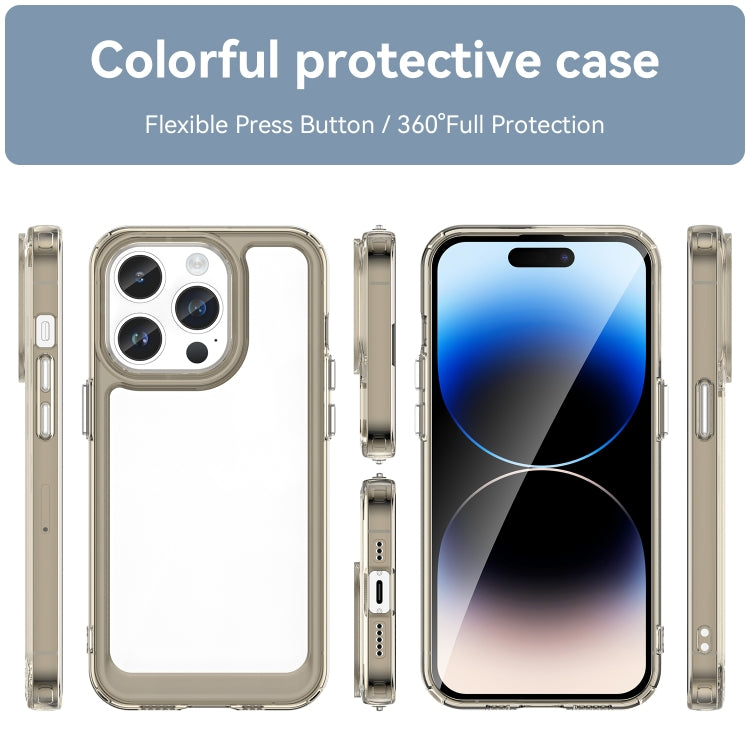 For iPhone 15 Pro Max Colorful Series Acrylic + TPU Phone Case(Transparent Grey) - iPhone 15 Pro Max Cases by buy2fix | Online Shopping UK | buy2fix