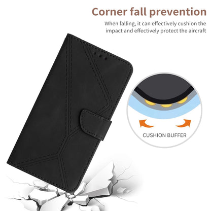 For Xiaomi POCO F4 5G Stitching Embossed Leather Phone Case(Black) - Xiaomi Cases by buy2fix | Online Shopping UK | buy2fix