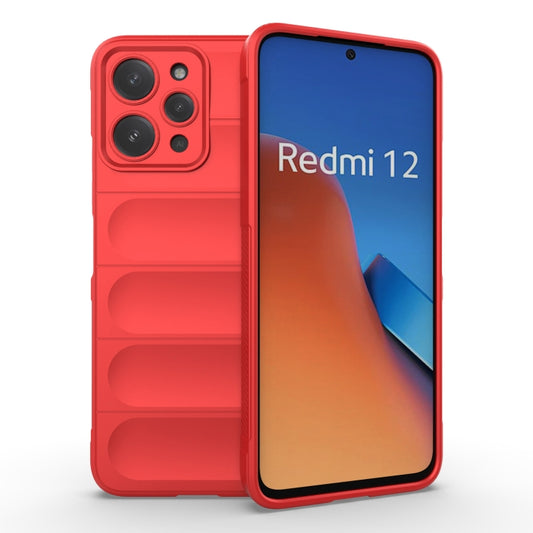 For Xiaomi Redmi 12 4G Magic Shield TPU + Flannel Phone Case(Red) - Xiaomi Cases by buy2fix | Online Shopping UK | buy2fix
