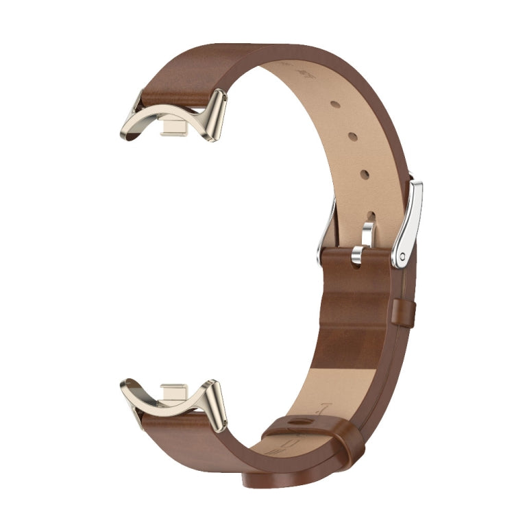 For Xiaomi Mi Band 8 / 9 / 9 NFC Mijobs Microfiber PU Leather Watch Band(Brown Light Gold) - Watch Bands by MIJOBS | Online Shopping UK | buy2fix