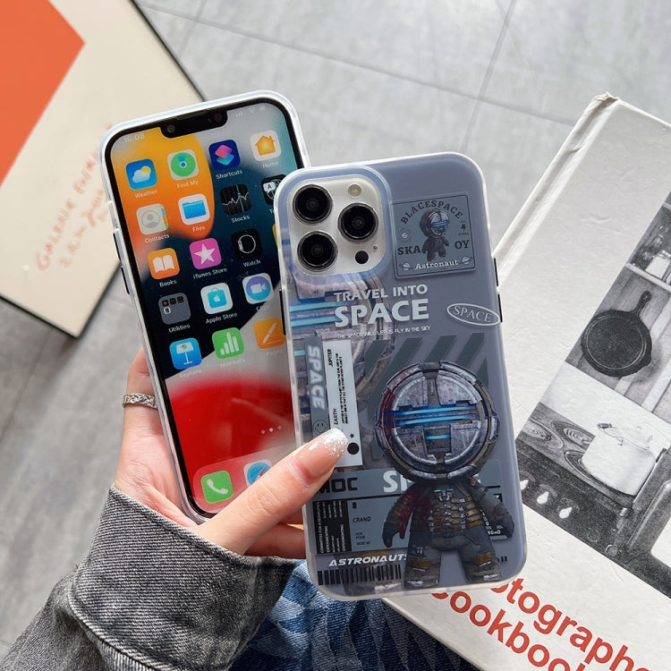 For iPhone 14 Pro Dual-side IMD Astronaut Frosted Phone Case(Black Gold) - iPhone 14 Pro Cases by buy2fix | Online Shopping UK | buy2fix