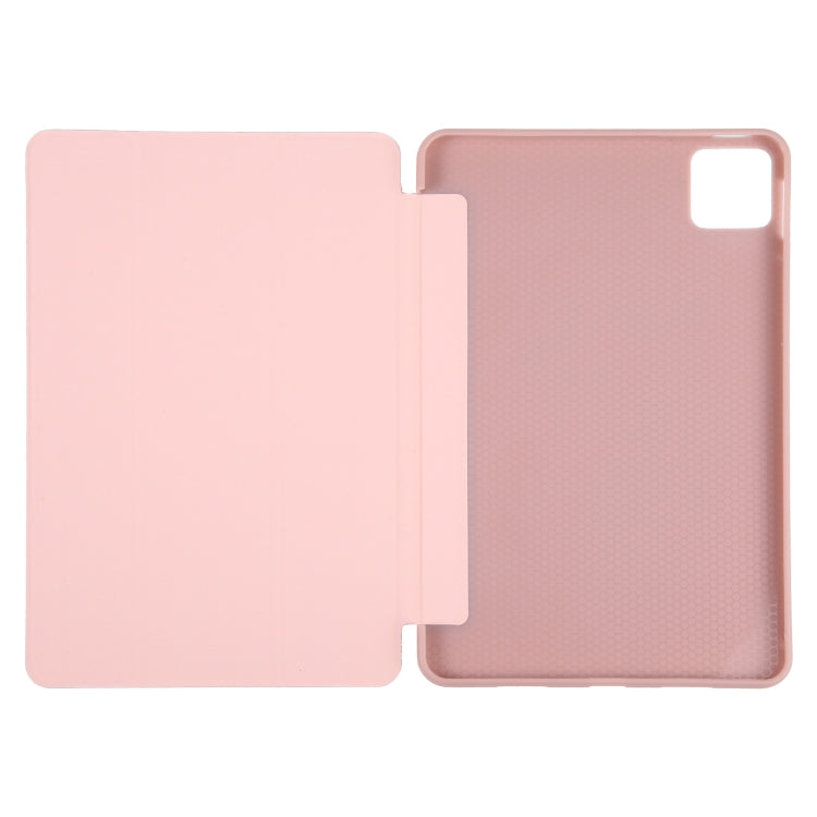 For Xiaomi Pad 6 / Pad 6 Pro Three-fold Holder Flip Tablet Leather Case(Rose Gold) -  by buy2fix | Online Shopping UK | buy2fix