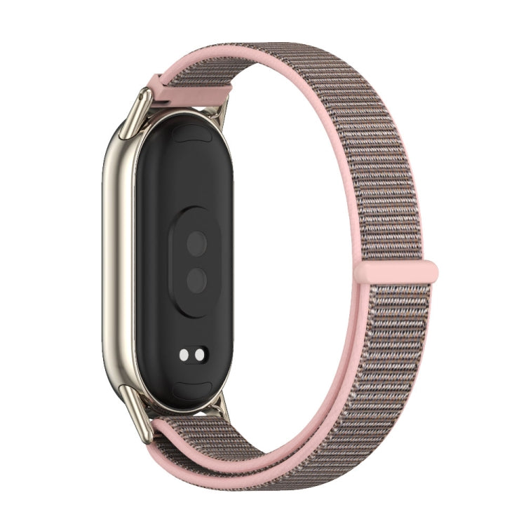 For Xiaomi Mi Band 8 / 9 / 9 NFC Mijobs Breathable Nylon Loop Watch Band(Pink Light Gold) - Watch Bands by MIJOBS | Online Shopping UK | buy2fix