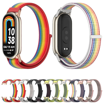 For Xiaomi Mi Band 8 / 9 / 9 NFC Mijobs Breathable Nylon Loop Watch Band(Colorful Silver) - Watch Bands by MIJOBS | Online Shopping UK | buy2fix