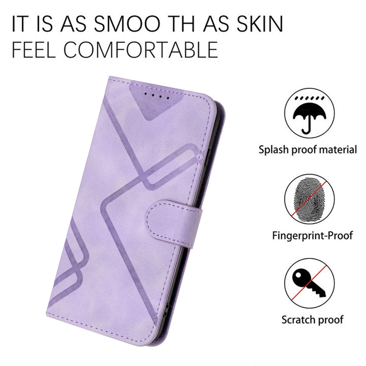 For Honor Magic5 Lite 5G Line Pattern Skin Feel Leather Phone Case(Light Purple) - Honor Cases by buy2fix | Online Shopping UK | buy2fix