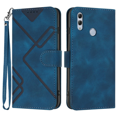 For Honor 10 Lite Line Pattern Skin Feel Leather Phone Case(Royal Blue) - Honor Cases by buy2fix | Online Shopping UK | buy2fix