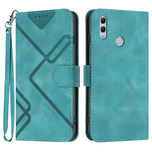 For Honor 10 Lite Line Pattern Skin Feel Leather Phone Case(Light Blue) - Honor Cases by buy2fix | Online Shopping UK | buy2fix