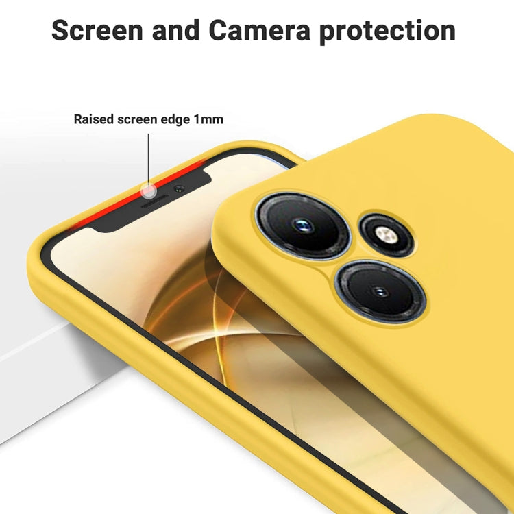 For Infinix Hot 30 Play Pure Color Liquid Silicone Shockproof Phone Case(Yellow) - Infinix Cases by buy2fix | Online Shopping UK | buy2fix