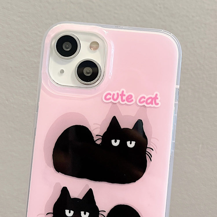 For iPhone 12 Pro IMD Cute Animal Pattern Phone Case(Cat) - iPhone 12 / 12 Pro Cases by buy2fix | Online Shopping UK | buy2fix