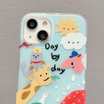 For iPhone 12 IMD Cute Animal Pattern Phone Case(Giraffe) - iPhone 12 / 12 Pro Cases by buy2fix | Online Shopping UK | buy2fix