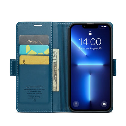 For iPhone 13 Pro CaseMe 023 Butterfly Buckle Litchi Texture RFID Anti-theft Leather Phone Case(Blue) - iPhone 13 Pro Cases by CaseMe | Online Shopping UK | buy2fix