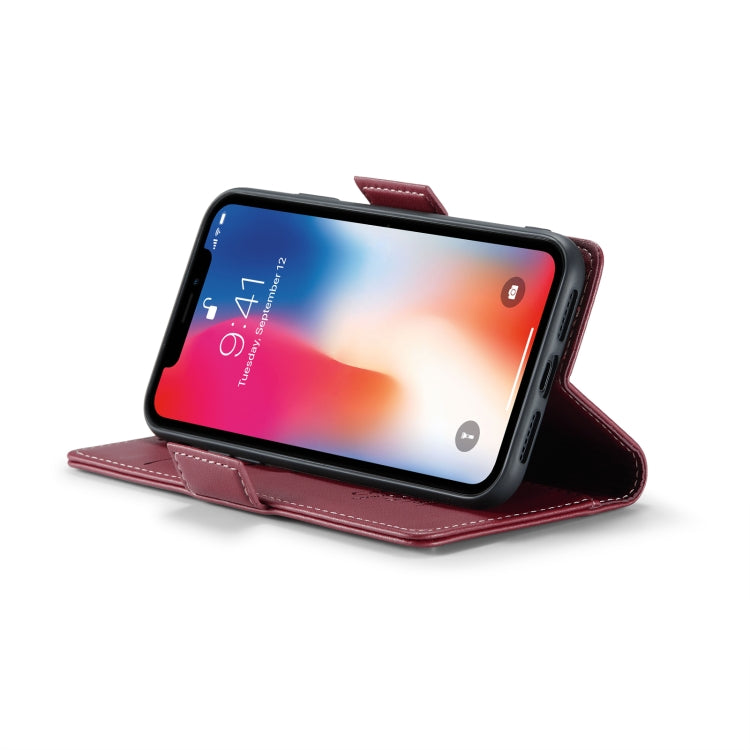 For iPhone XS CaseMe 023 Butterfly Buckle Litchi Texture RFID Anti-theft Leather Phone Case(Wine Red) - More iPhone Cases by CaseMe | Online Shopping UK | buy2fix