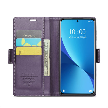 For Xiaomi 12 / 12X / 12S CaseMe 023 Butterfly Buckle Litchi Texture RFID Anti-theft Leather Phone Case(Pearly Purple) - 12 Cases by CaseMe | Online Shopping UK | buy2fix