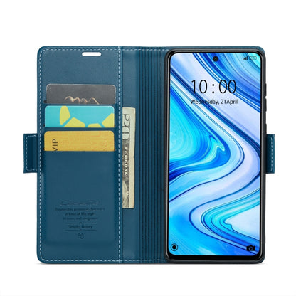 For Xiaomi Redmi Note 9S/Note 9 Pro/Note 9 Pro Max CaseMe 023 Butterfly Buckle Litchi Texture RFID Anti-theft Leather Phone Case(Blue) - Xiaomi Cases by CaseMe | Online Shopping UK | buy2fix