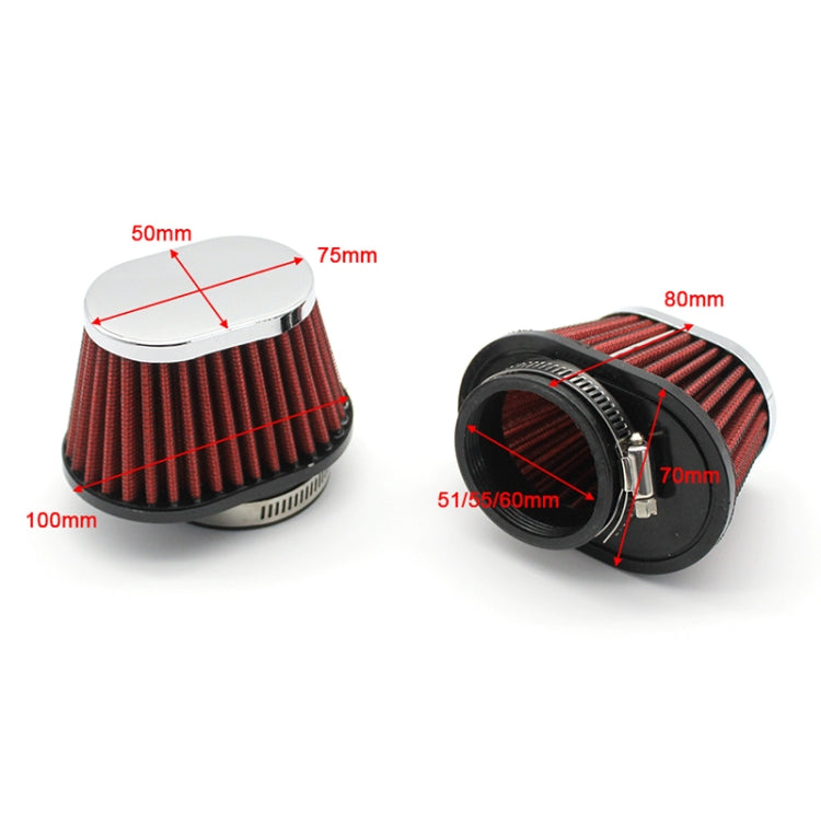 51mm XH-UN073 Mushroom Head Style Car Modified Air Filter Motorcycle Exhaust Filter(Red) - In Car by buy2fix | Online Shopping UK | buy2fix