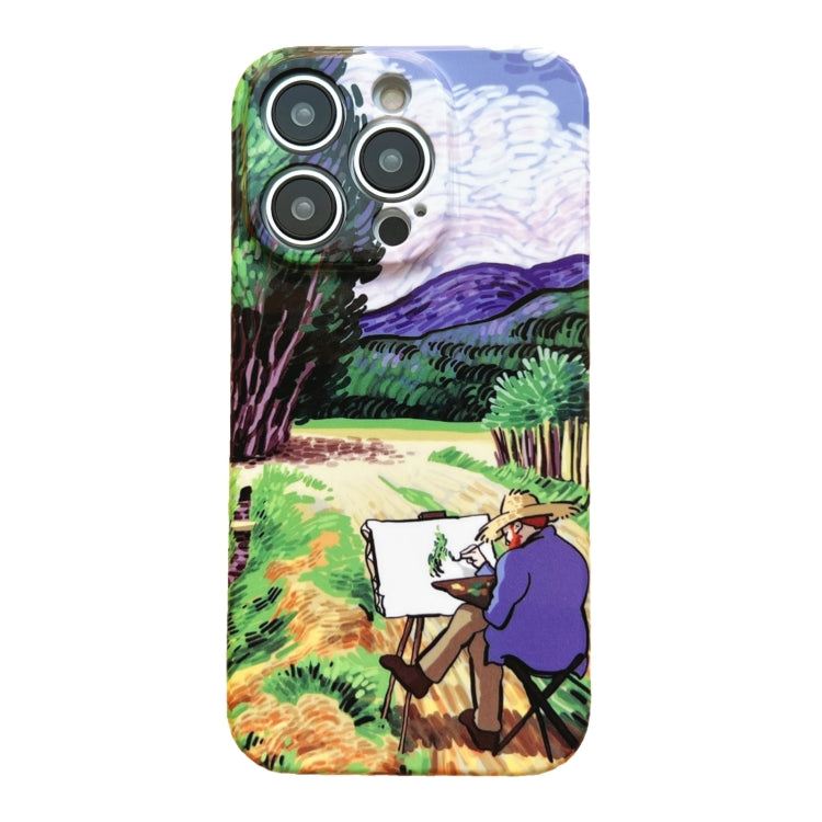 For iPhone 14 Precise Hole Oil Painting Pattern PC Phone Case(Painting) - iPhone 14 Cases by buy2fix | Online Shopping UK | buy2fix