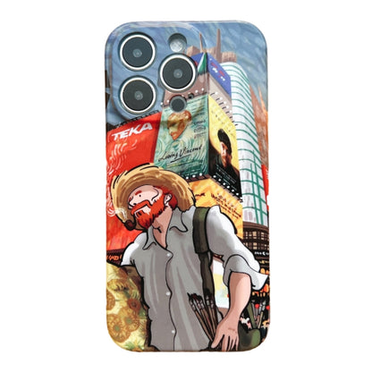 For iPhone 12 Pro Max Precise Hole Oil Painting Pattern PC Phone Case(Edifice) - iPhone 12 Pro Max Cases by buy2fix | Online Shopping UK | buy2fix