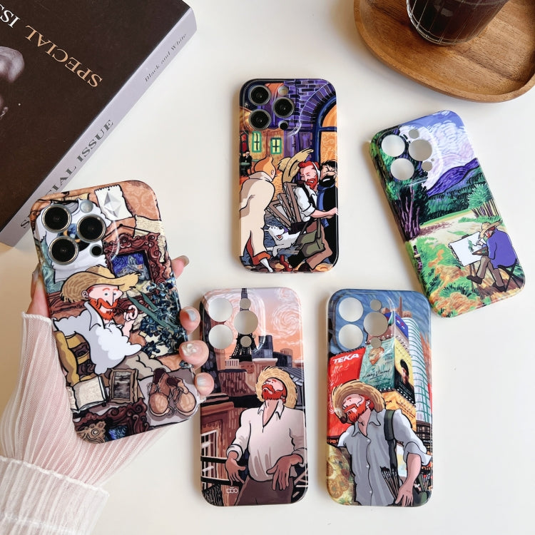 For iPhone 13 Pro Max Precise Hole Oil Painting Pattern PC Phone Case(Puppy) - iPhone 13 Pro Max Cases by buy2fix | Online Shopping UK | buy2fix