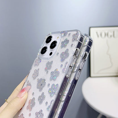 For iPhone 14 Little Star Series Glitter Powder TPU Phone Case(Pentangle) - iPhone 14 Cases by buy2fix | Online Shopping UK | buy2fix