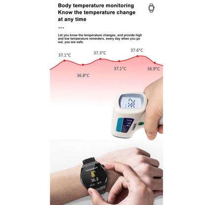 TK20 1.39 inch IP68 Waterproof Silicone Band Smart Watch Supports ECG / Remote Families Care / Body Temperature Monitoring(Black) - Smart Watches by buy2fix | Online Shopping UK | buy2fix