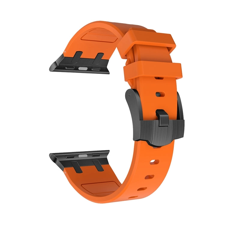 AP Silicone Watch Band For Apple Watch SE 2023 40mm(Black Orange) - Watch Bands by buy2fix | Online Shopping UK | buy2fix