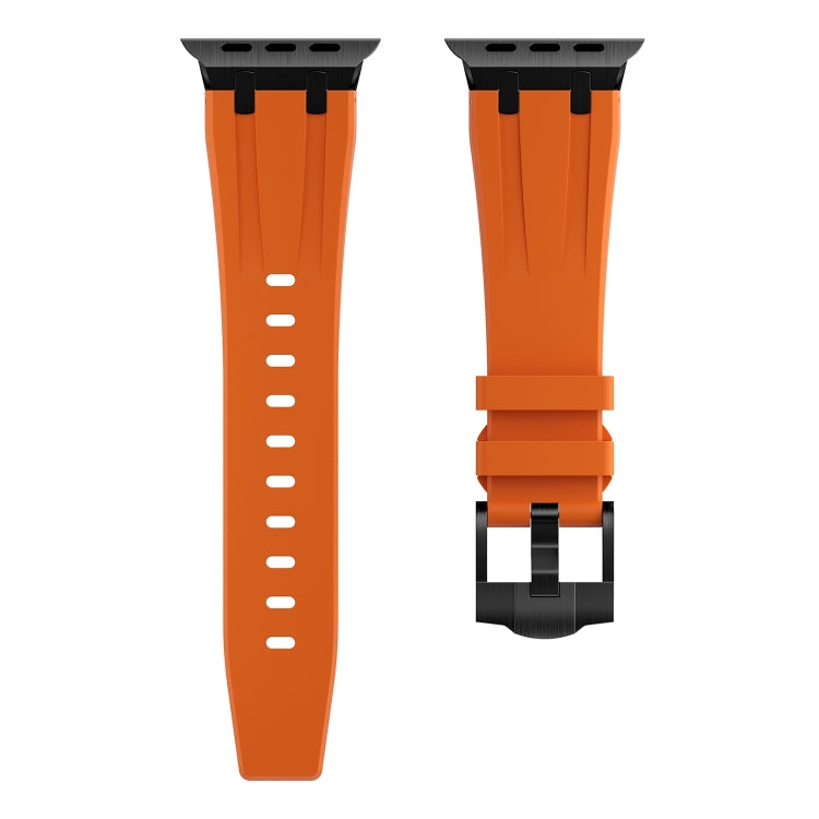 AP Silicone Watch Band For Apple Watch 9 45mm(Black Orange) - Watch Bands by buy2fix | Online Shopping UK | buy2fix