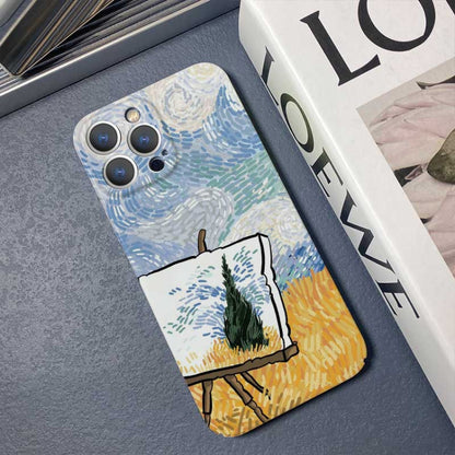 For iPhone 13 Precise Hole Oil Painting Pattern PC Phone Case(Landscape Painting) - iPhone 13 Cases by buy2fix | Online Shopping UK | buy2fix