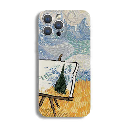 For iPhone X / XS Precise Hole Oil Painting Pattern PC Phone Case(Landscape Painting) - More iPhone Cases by buy2fix | Online Shopping UK | buy2fix