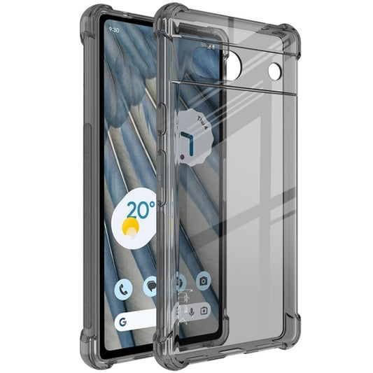 For Google Pixel 7a imak Shockproof Airbag TPU Phone Case(Transparent Black) - Google Cases by imak | Online Shopping UK | buy2fix