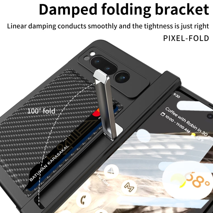 For Google Pixel Fold GKK Integrated Fold Hinge Full Coverage Phone Case with Card Bag(Blue) - Google Cases by GKK | Online Shopping UK | buy2fix
