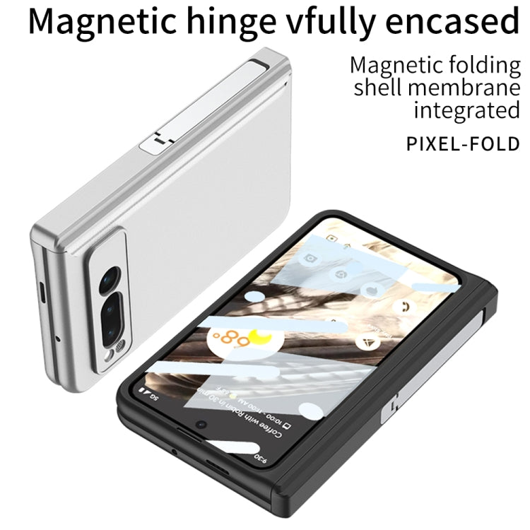 For Google Pixel Fold GKK Integrated Fold Hinge Full Coverage Phone Case with Holder(White) - Google Cases by GKK | Online Shopping UK | buy2fix