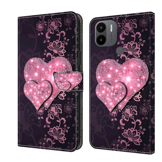 For Xiaomi Redmi A1+ / A2 / A2+ Crystal 3D Shockproof Protective Leather Phone Case(Lace Love) - Xiaomi Cases by buy2fix | Online Shopping UK | buy2fix