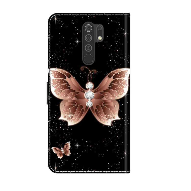 For Xiaomi Redmi 9 Crystal 3D Shockproof Protective Leather Phone Case(Pink Diamond Butterfly) - Xiaomi Cases by buy2fix | Online Shopping UK | buy2fix