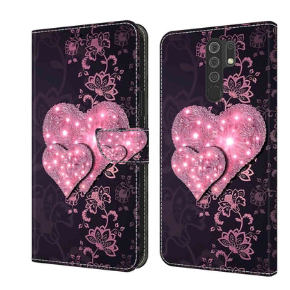 For Xiaomi Redmi 9 Crystal 3D Shockproof Protective Leather Phone Case(Lace Love) - Xiaomi Cases by buy2fix | Online Shopping UK | buy2fix