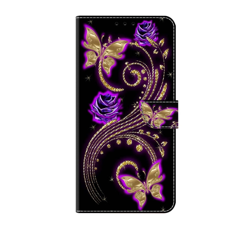 For Xiaomi Redmi Note 8 Crystal 3D Shockproof Protective Leather Phone Case(Purple Flower Butterfly) - Xiaomi Cases by buy2fix | Online Shopping UK | buy2fix