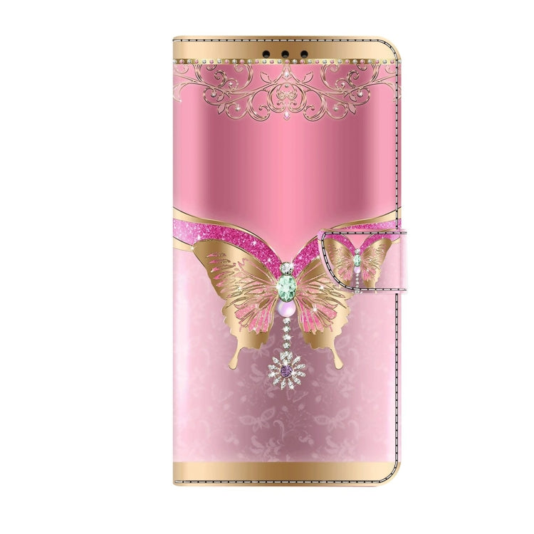 For Xiaomi Redmi Note 10 5G Crystal 3D Shockproof Protective Leather Phone Case(Pink Bottom Butterfly) - Xiaomi Cases by buy2fix | Online Shopping UK | buy2fix