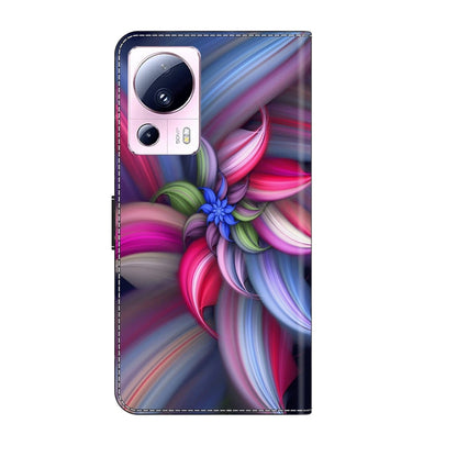 For Xiaomi 13 Lite Crystal 3D Shockproof Protective Leather Phone Case(Colorful Flower) - 13 Lite Cases by buy2fix | Online Shopping UK | buy2fix