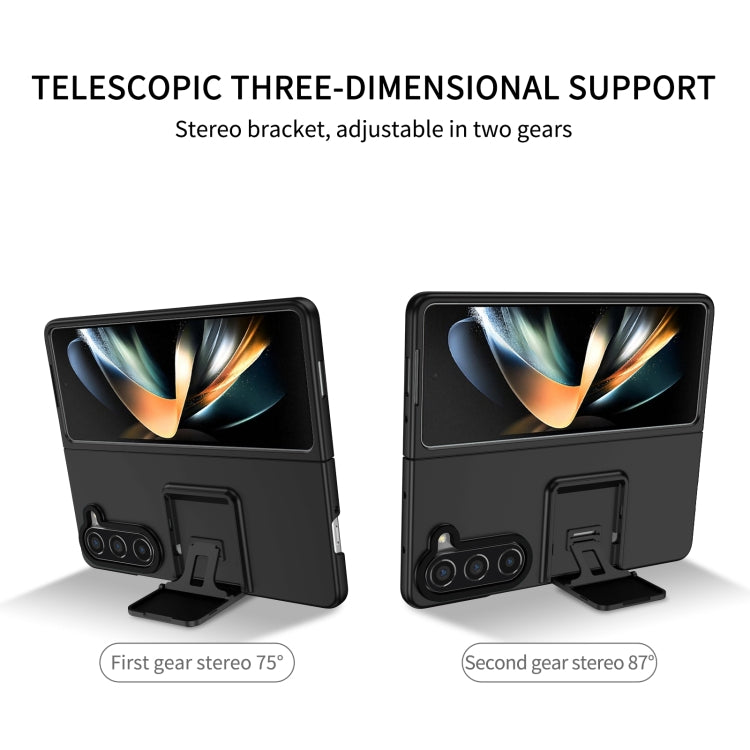 For Samsung Galaxy Z Fold5 Three-dimensional Folding Holder PC Phone Case(Black) - Galaxy Z Fold5 Cases by buy2fix | Online Shopping UK | buy2fix